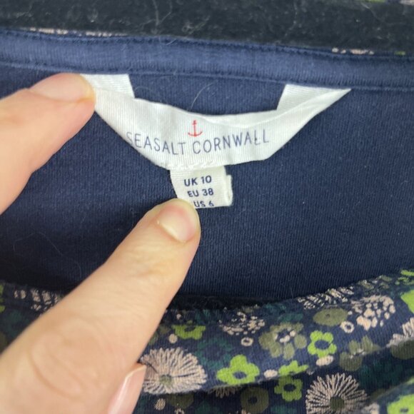 Seasalt Cornwall Floral Green Mockneck Top Womens Size 6 - Picture 3 of 8